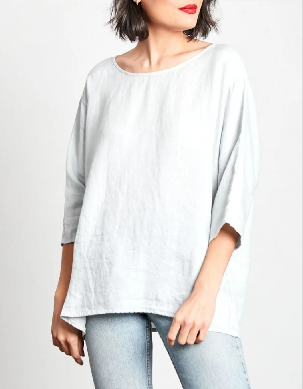 Loose linen 3/4 sleeve top - Image 12