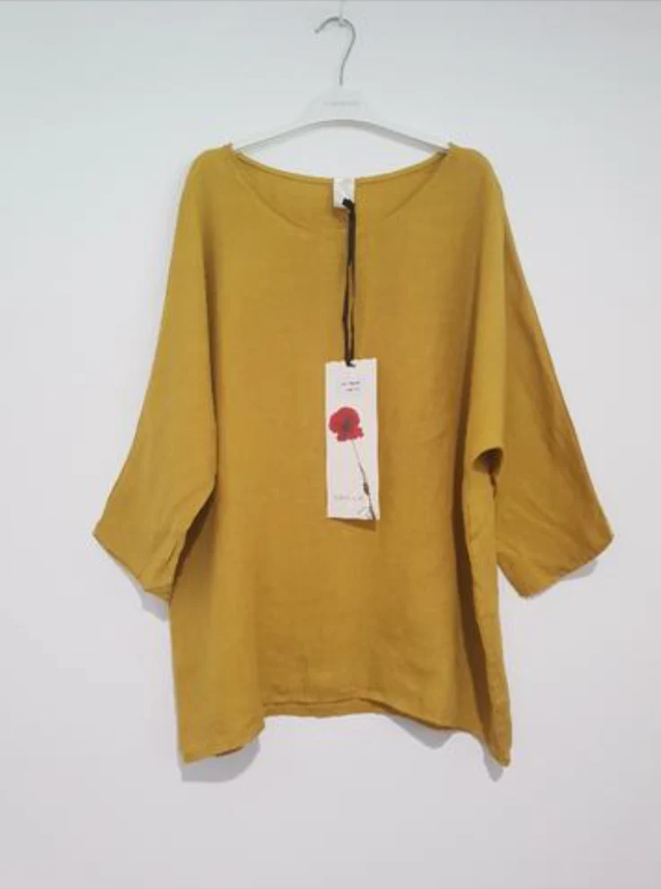 Loose linen 3/4 sleeve top - Image 5