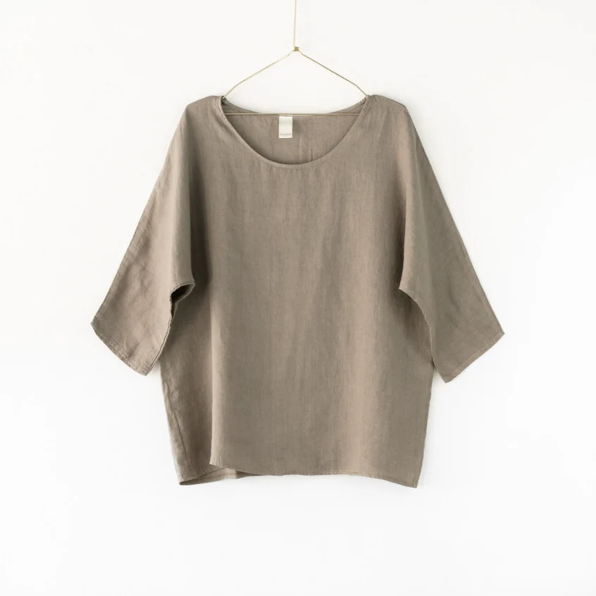 Loose linen 3/4 sleeve top - Image 7