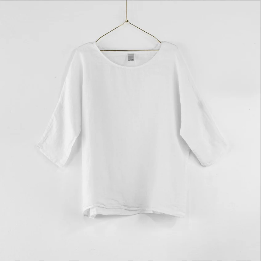 Loose linen 3/4 sleeve top - Image 8