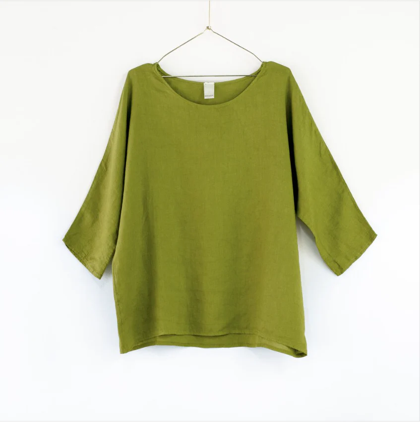 Loose linen 3/4 sleeve top - Image 9