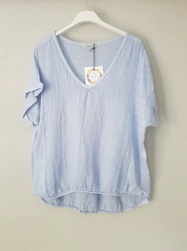 Plain Italian Linen Tee - Siena - Image 12