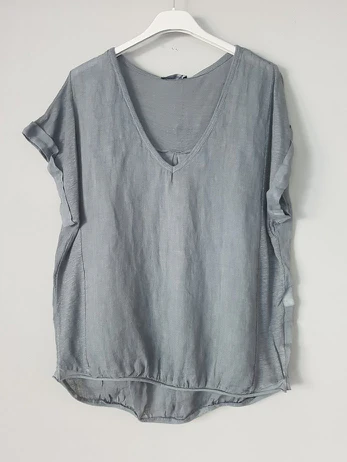 Plain Italian Linen Tee - Siena - Image 15