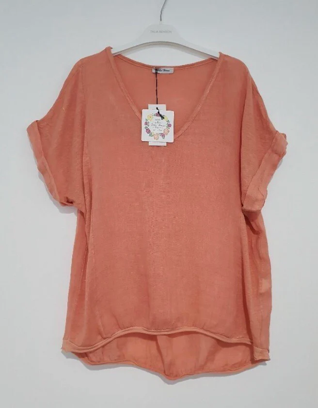 Plain Italian Linen Tee - Siena - Image 17