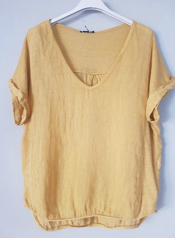 Plain Italian Linen Tee - Siena - Image 18
