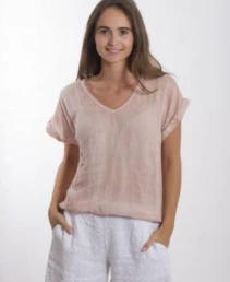 Plain Italian Linen Tee - Siena - Image 19