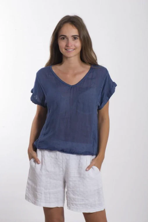 Plain Italian Linen Tee - Siena - Image 20