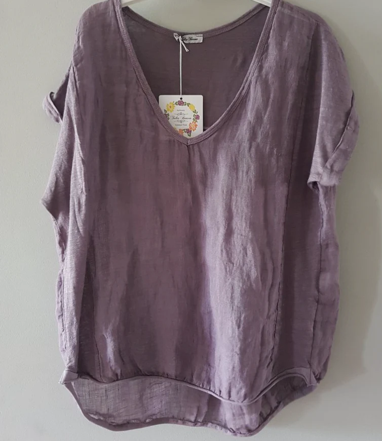 Plain Italian Linen Tee - Siena - Image 21