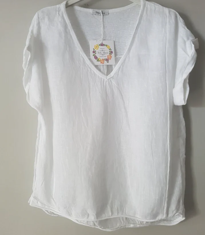 Plain Italian Linen Tee - Siena - Image 22