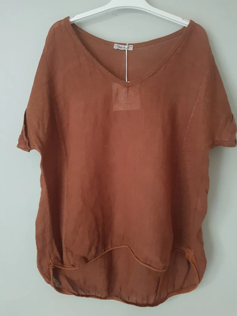 Plain Italian Linen Tee - Siena - Image 23