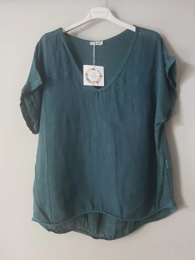 Plain Italian Linen Tee - Siena - Image 24