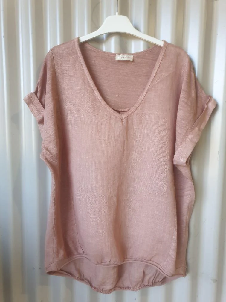 Plain Italian Linen Tee - Siena - Image 30