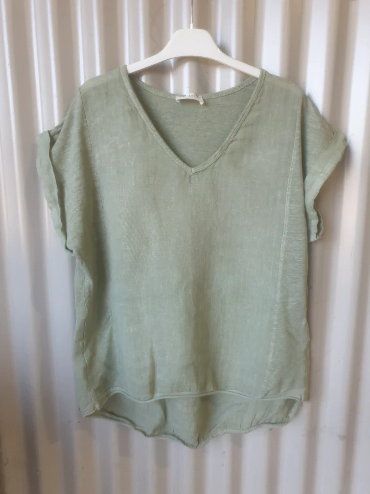 Plain Italian Linen Tee - Siena - Image 31