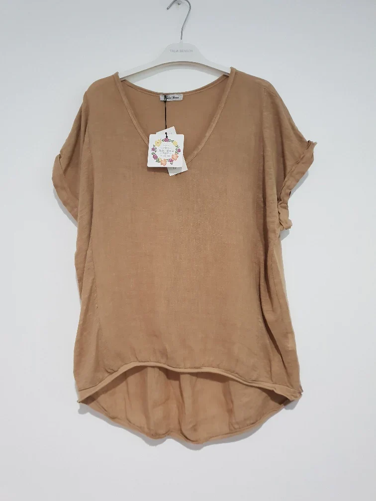 Plain Italian Linen Tee - Siena - Image 35