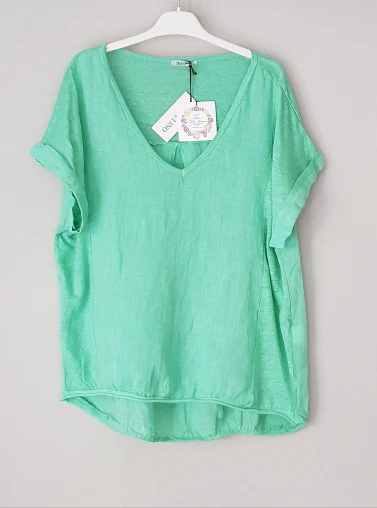 Plain Italian Linen Tee - Siena - Image 8