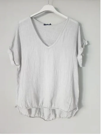 Plain Italian Linen Tee - Siena - Image 9